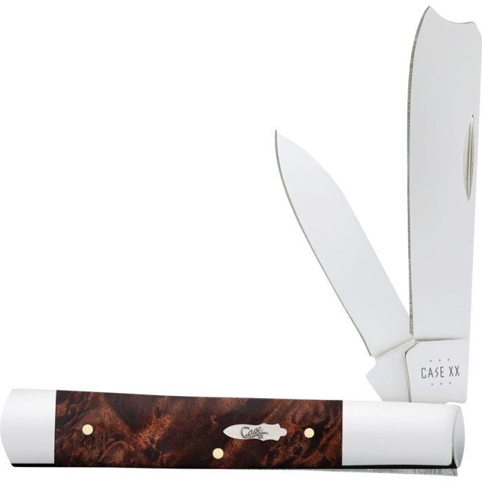 W.R. Case  Maple Burl Handle Razor Knife / 2 Stainless Blades - USA