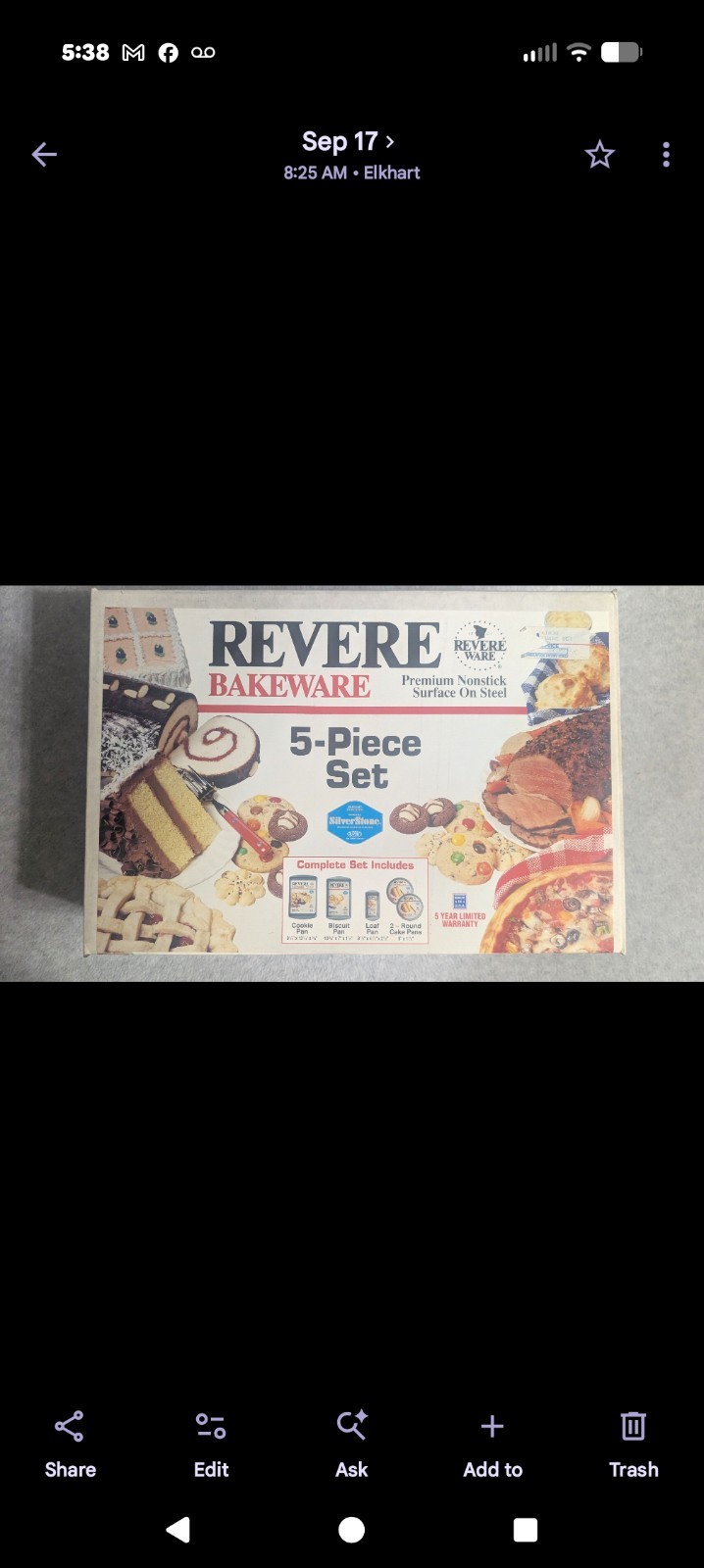 Vintage Revere Ware Stainless 5 Piece SetNew in Box