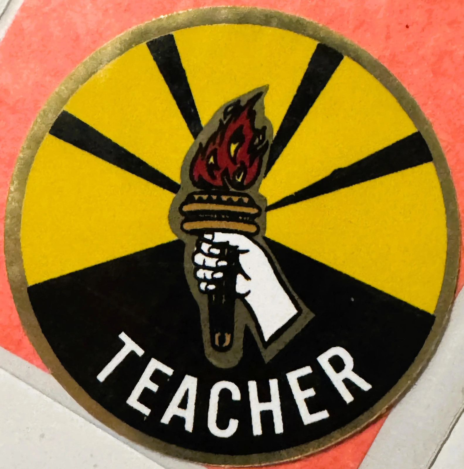 Rare Vintage 1960s Teacher Decal 🍎 Celebrates Community Heroes