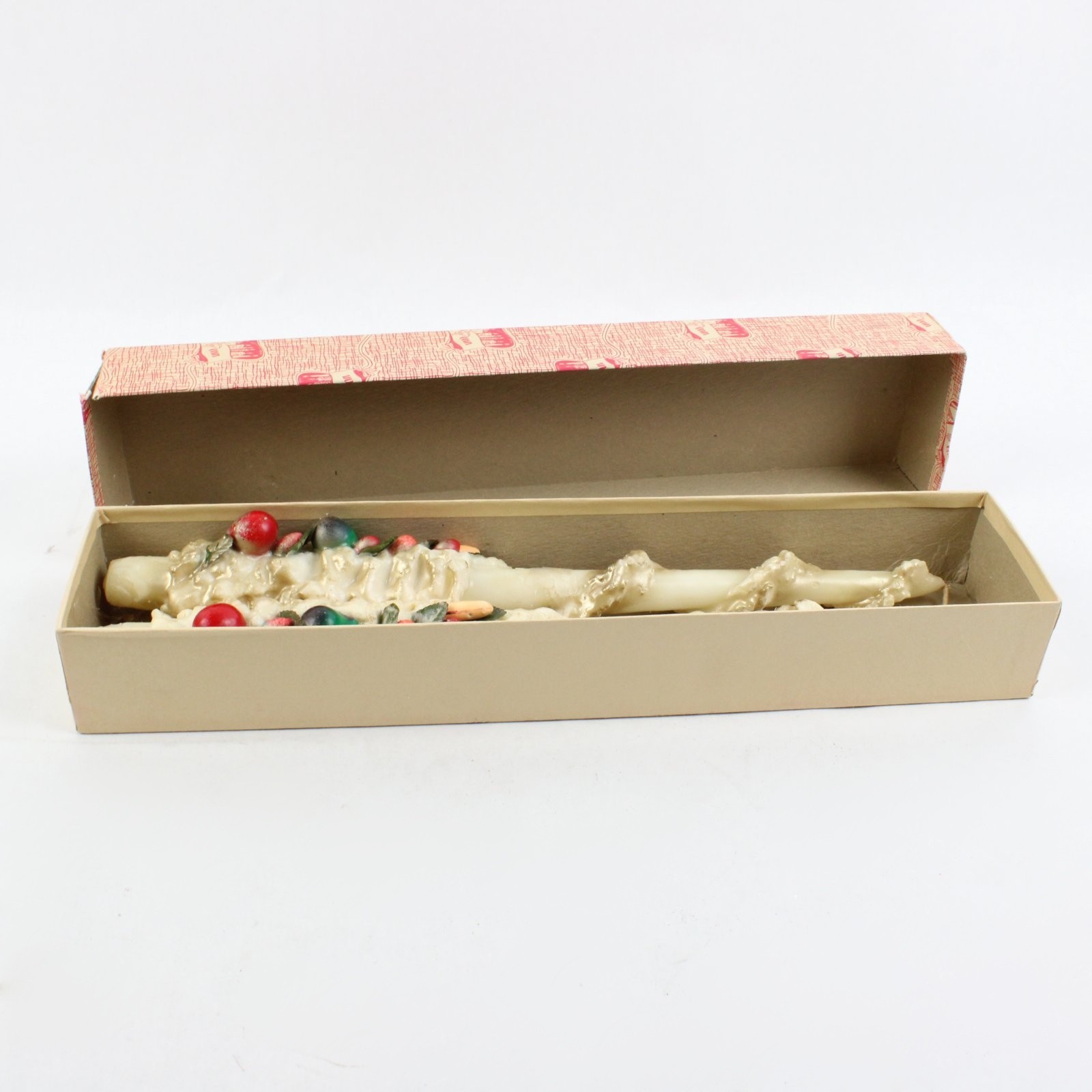 Vintage Penn Wax Works #874 Fruit Taper Candles Pair 14.5in Box
