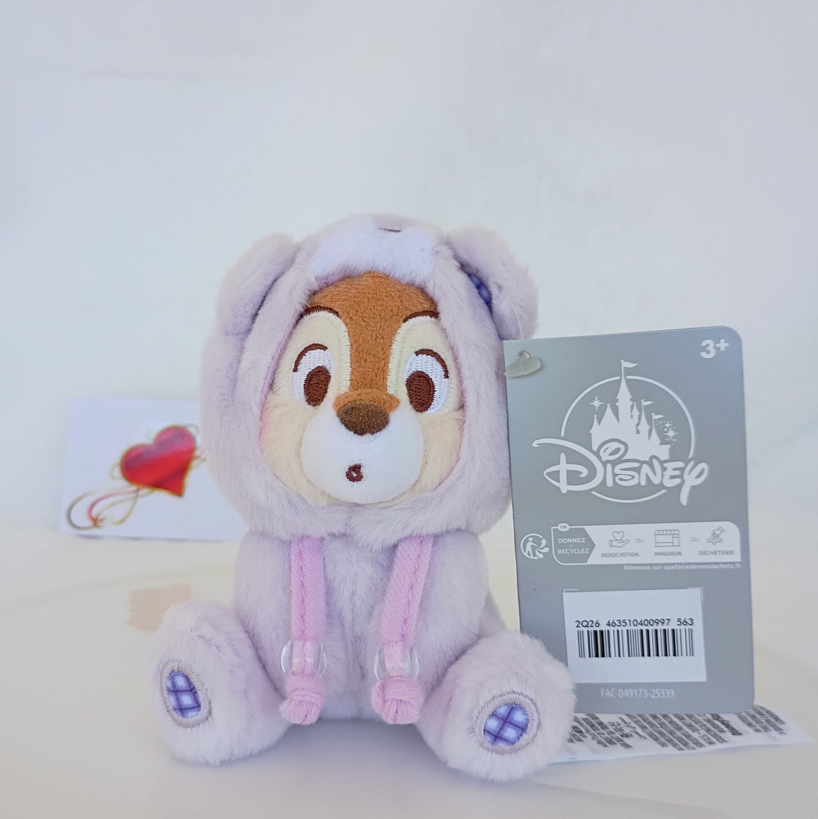 Disney Store Japan Chip Bear Suit Mini Plush Keychain 5\