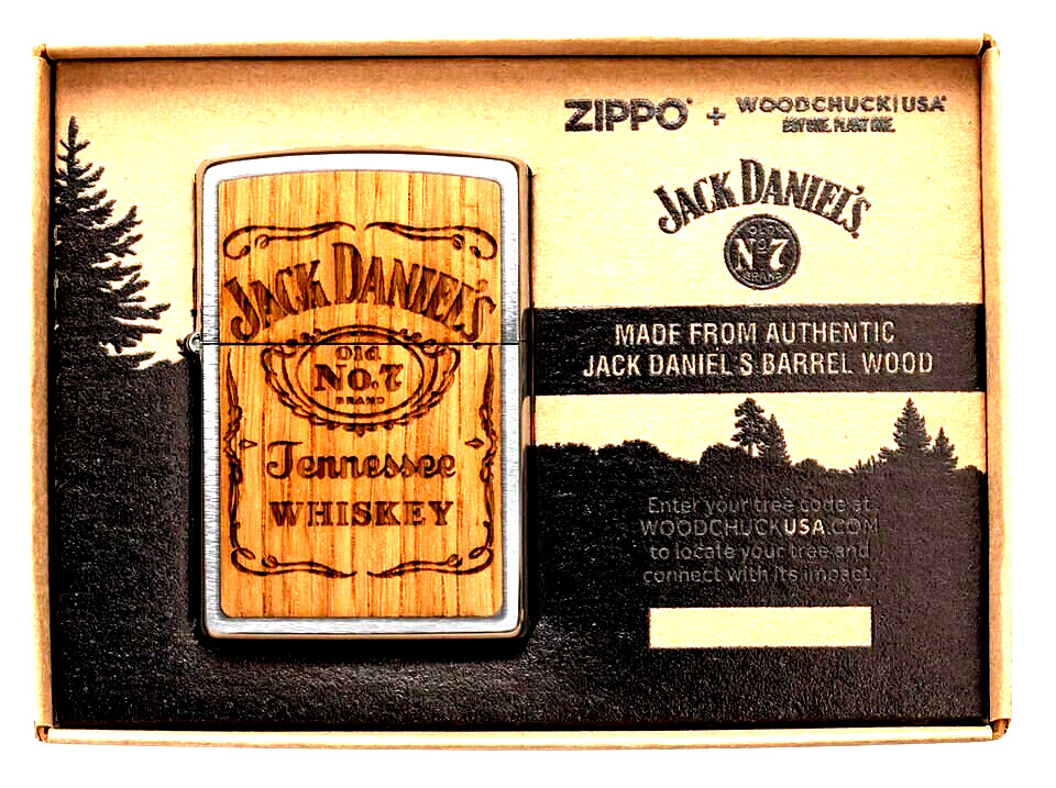 Stunning Woodchuck Jack Daniels Zippo Lighter Lifetime Warranty
