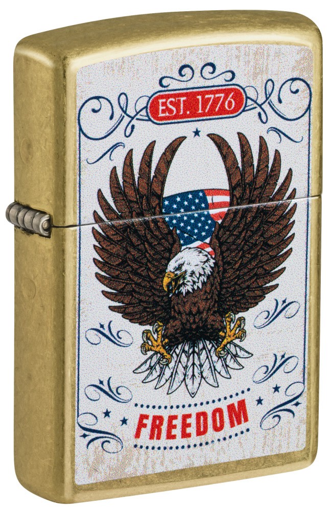 Zippo Soaring Freedom Design Street Brass Windproof Lighter, 47283