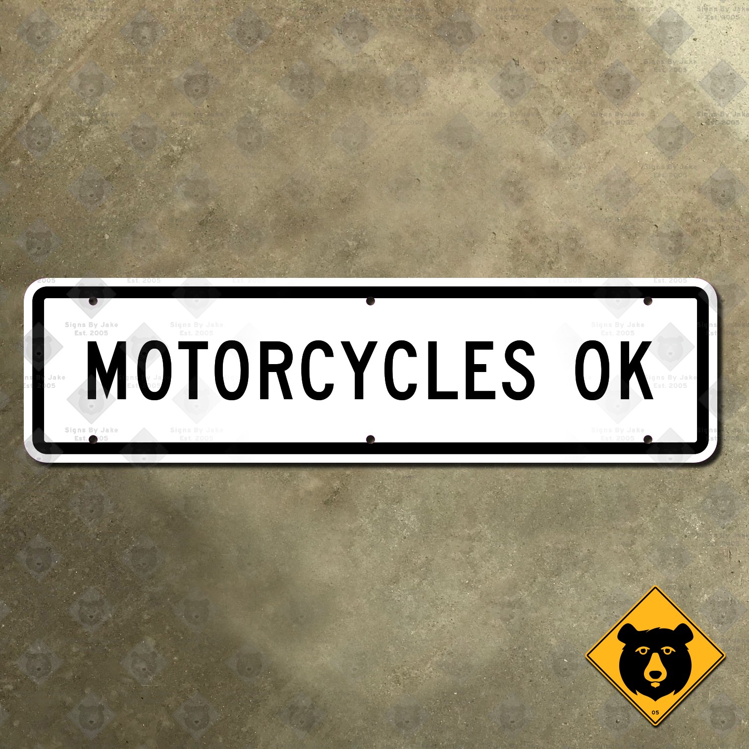 California Motorcycles OK carpool HOV freeway lane highway road sign 22x6