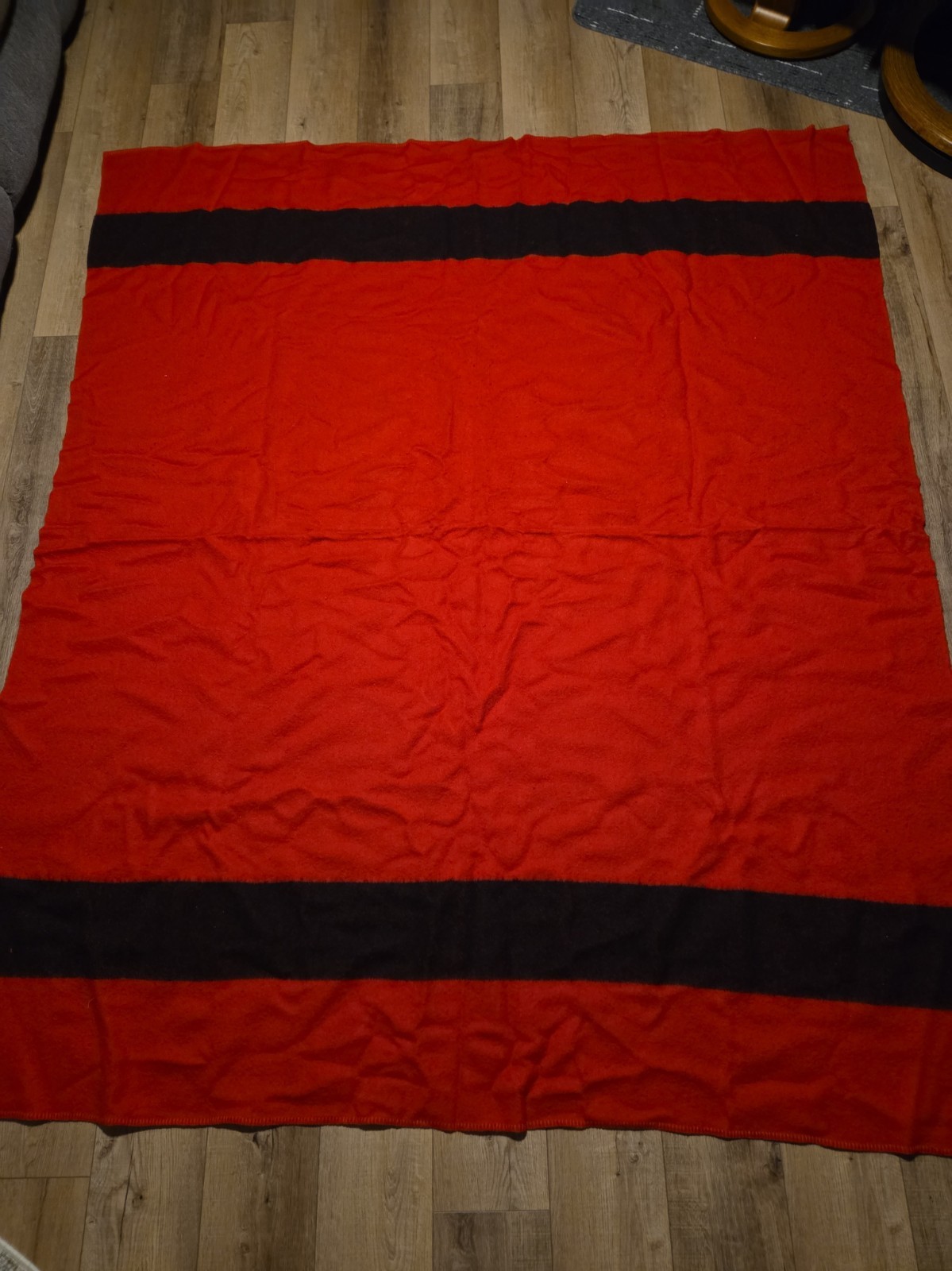 1950s Golden Dawn Penny’s 100% Wool Blanket JC Penney Red 85 X 71