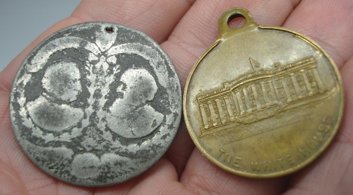1888 Grover Cleveland political campaign TOKEN pinback button coin size jugate