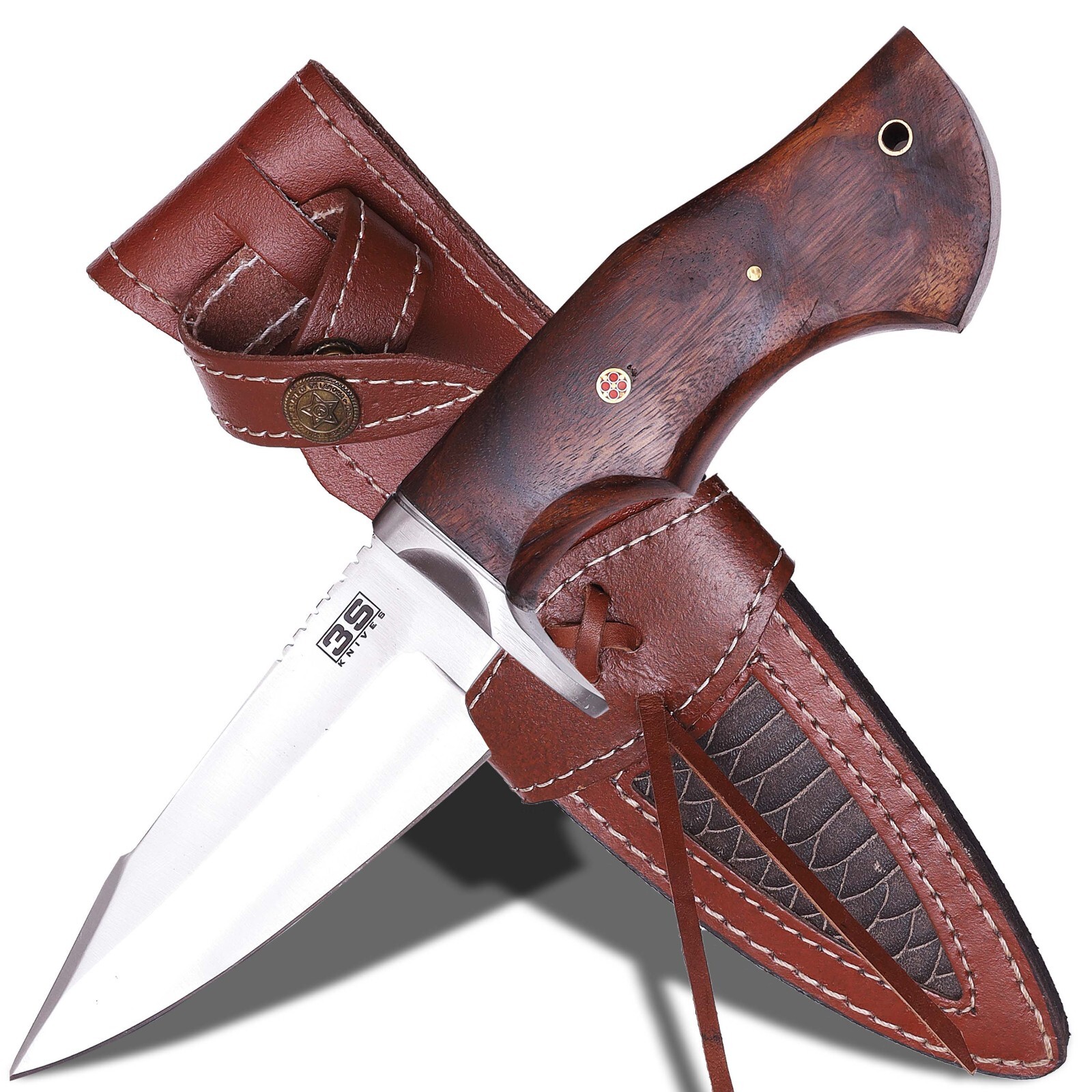 3S Ranger Stainless Steel Skinning Knife - Fixed Blade Hunting/Leather Sheath 3S Ranger Stainless Steel Skinning Knife - Fixed Blade Hunting/Leather Sheath