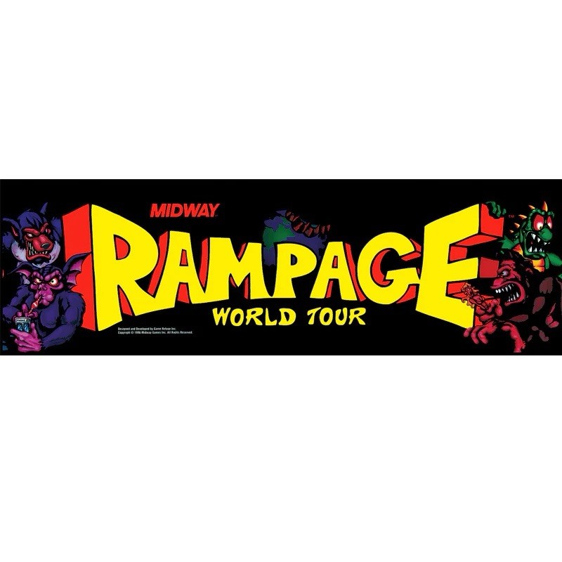 Rampage World Tour Arcade Marquee Premium Backlit Translite 