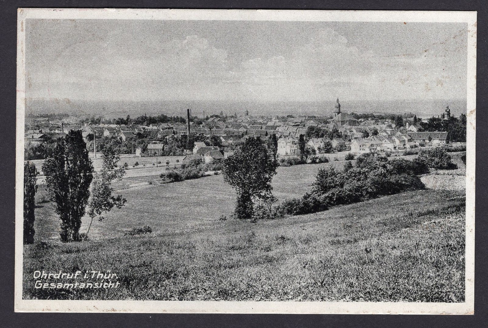 Postcard Ohrdruf general view expired 1933