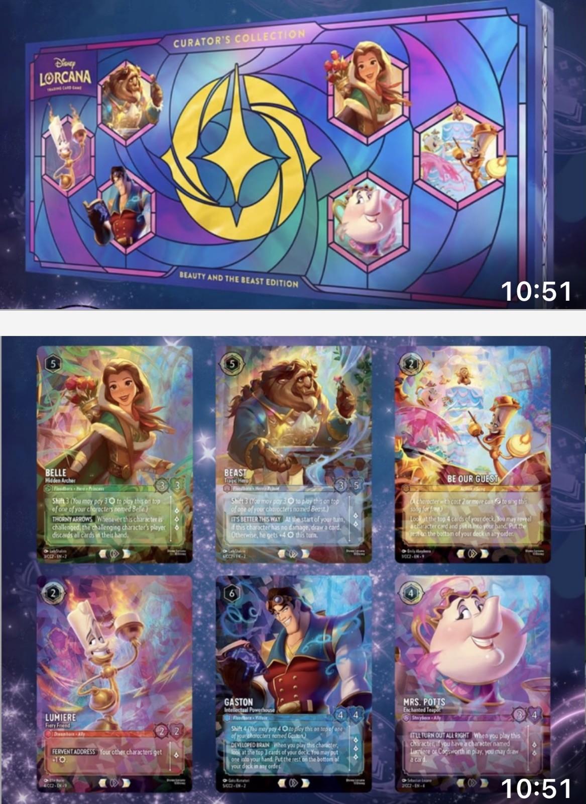 Disney Lorcana TCG FRANCE Collection Beauty & Beast Lot (Available 10/16)