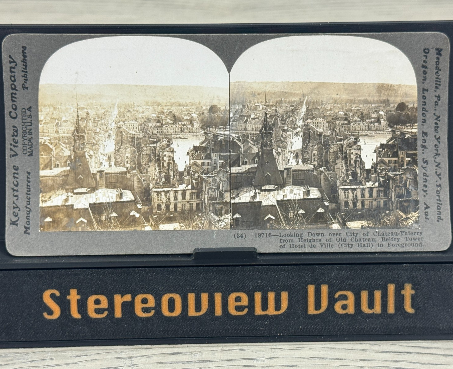 Stereoview Keystone 18716 Chateau-Thierry France City View c.1910s