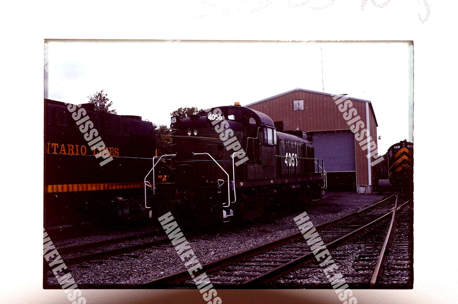 35mm slide, ONTARIO NORTHERN sodus ny OCT-84 ORIG train switch engine