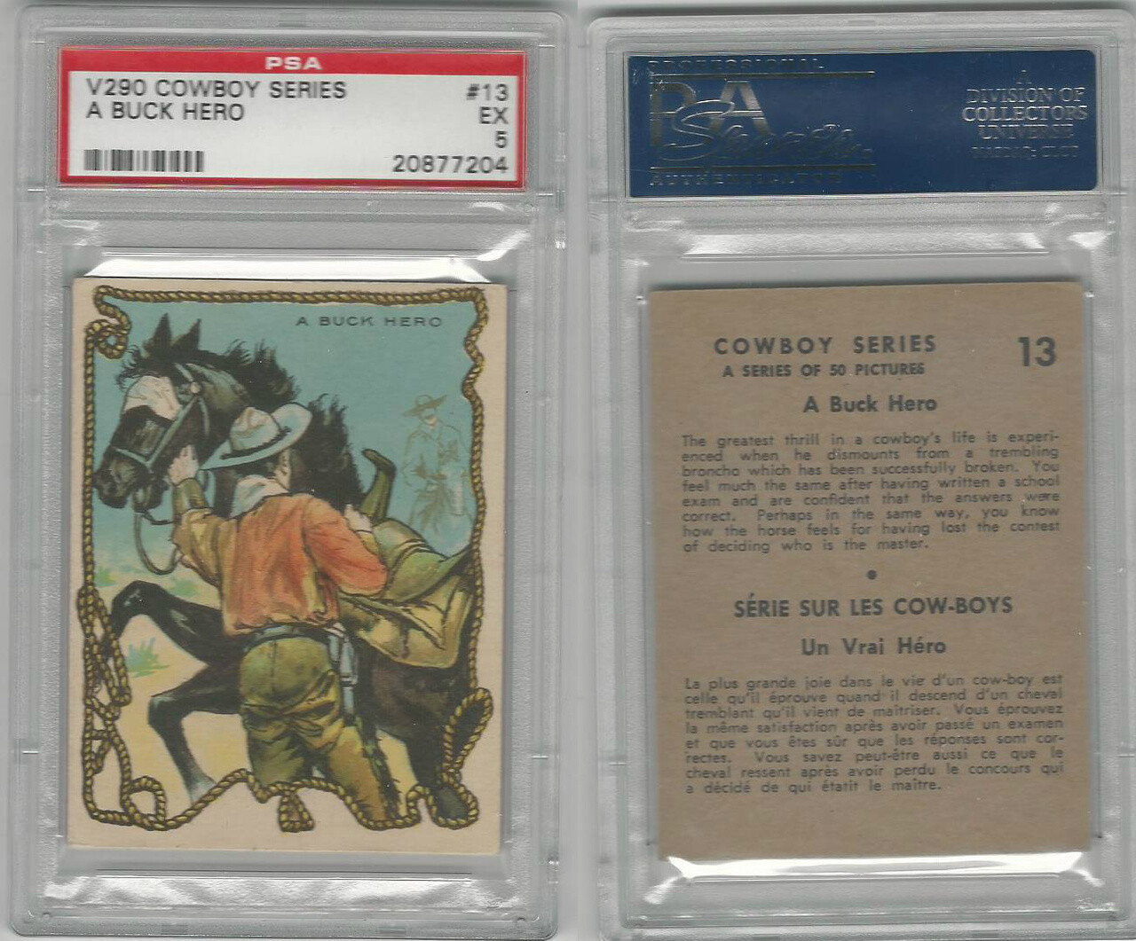 V290 Hamilton, Cowboy Series, 1930's, #13 A Buck Hero, PSA 5 EX