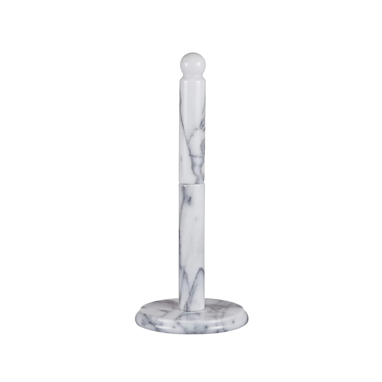 JEmarble Two-Piece Rod Paper Holder, 12-Inch, Marble, White
