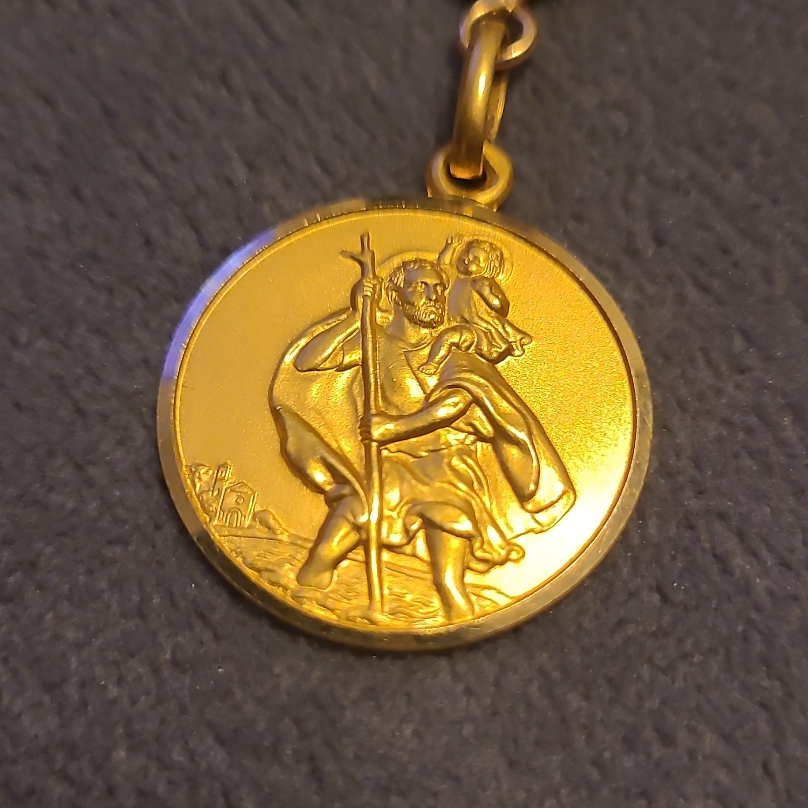 Vintage '60s Italian 18K Solid Gold St. Christopher Automotive KeychainFob 18.3g
