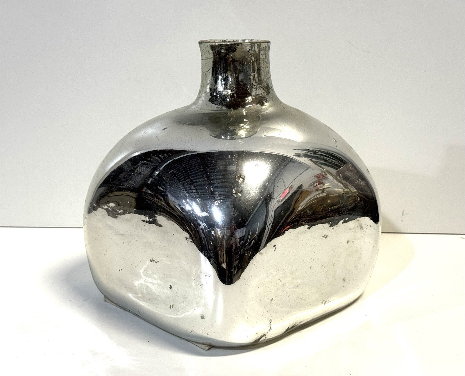 Vintage Large  Mercury Glass Vase