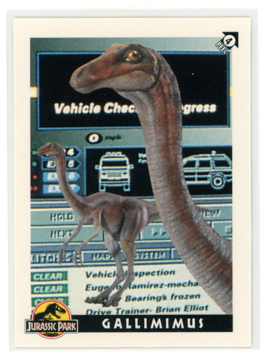 GALLIMIUS 1993 Topps Jurassic Park Sticker #4 C2