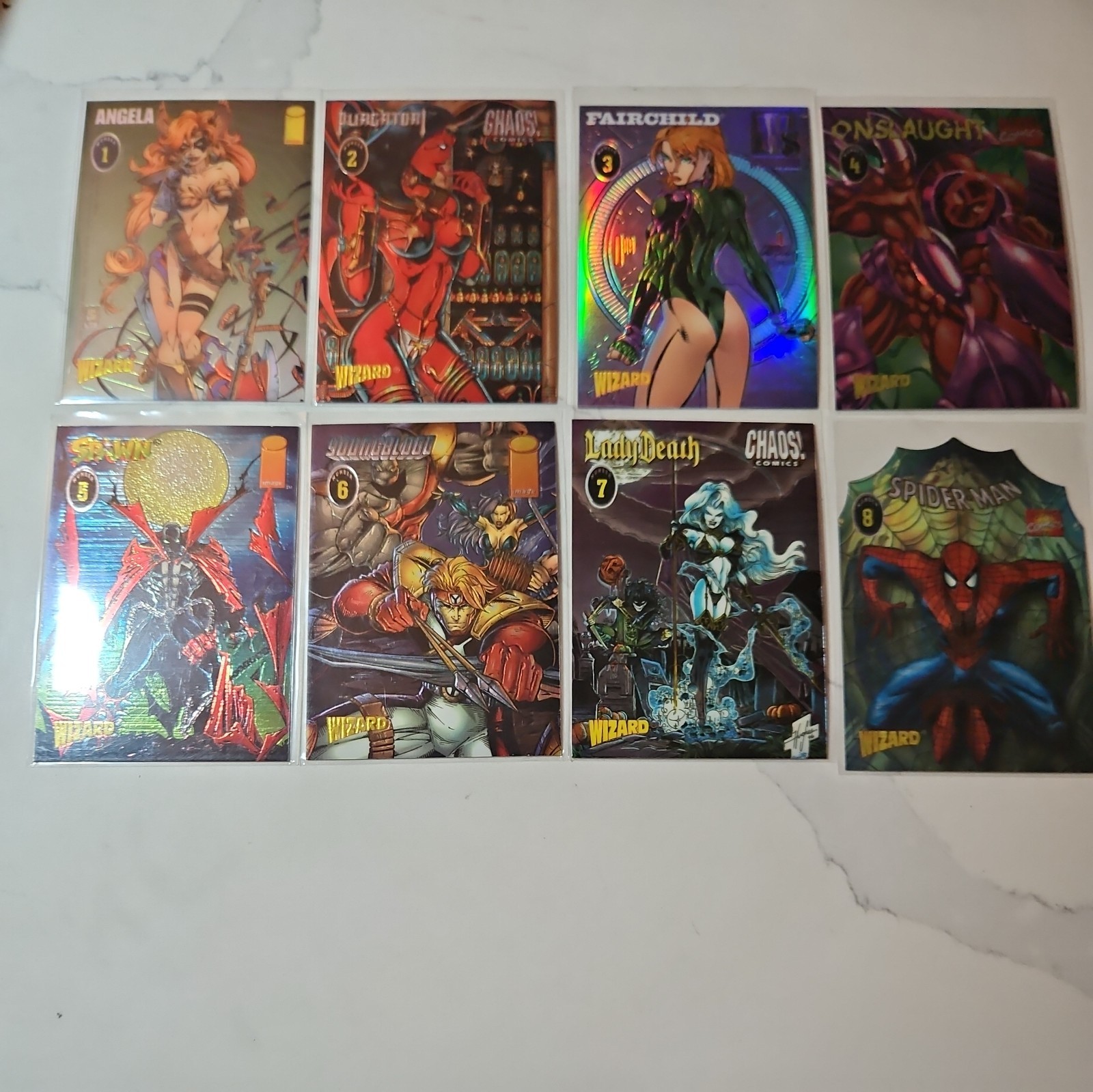 1995/1997 Wizard Magazine Chromium/Embossed Chase set. Must have amazing cards