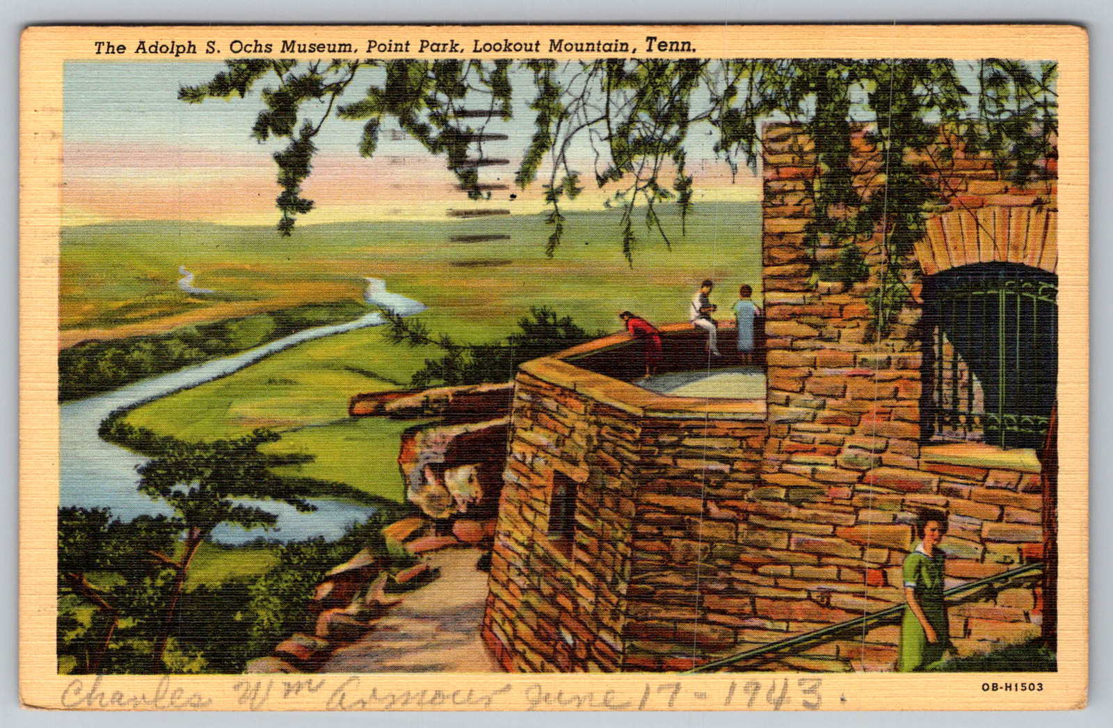 c1940s Adolph Ochs Museum Lookout Mountain Chattanooga TN Postcard