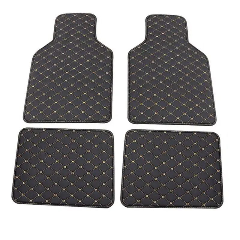 2024 New Universal Fit 4Pcs PU Leather Car Floor Mat Waterproof Foot Pads Protec