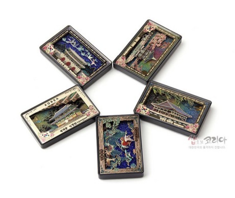 Korean Traditional 3D Fridge Magnet Souvenir Gift Vintage Folk Art Decor (5Pack)