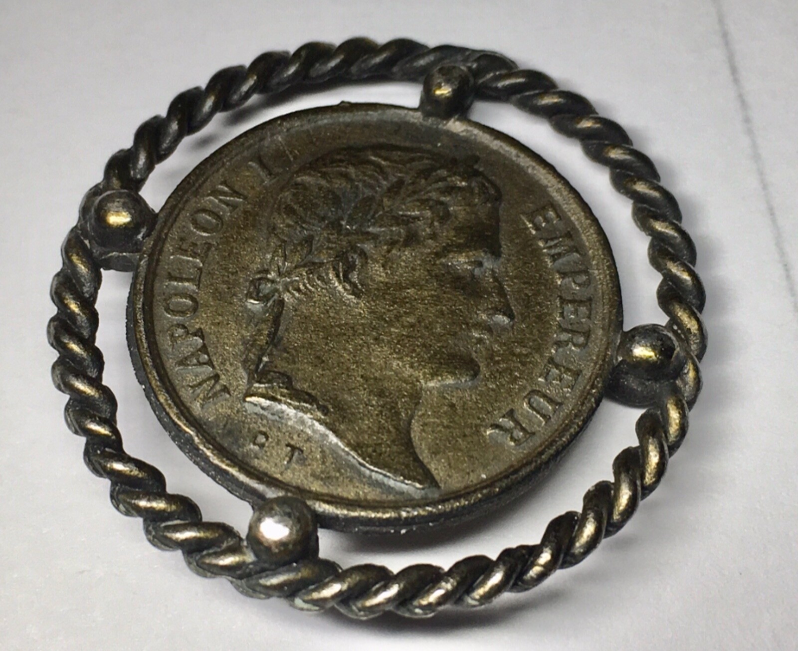 Napolean I Coin Button Emperor 1855 Tombeau Tomb Commerative