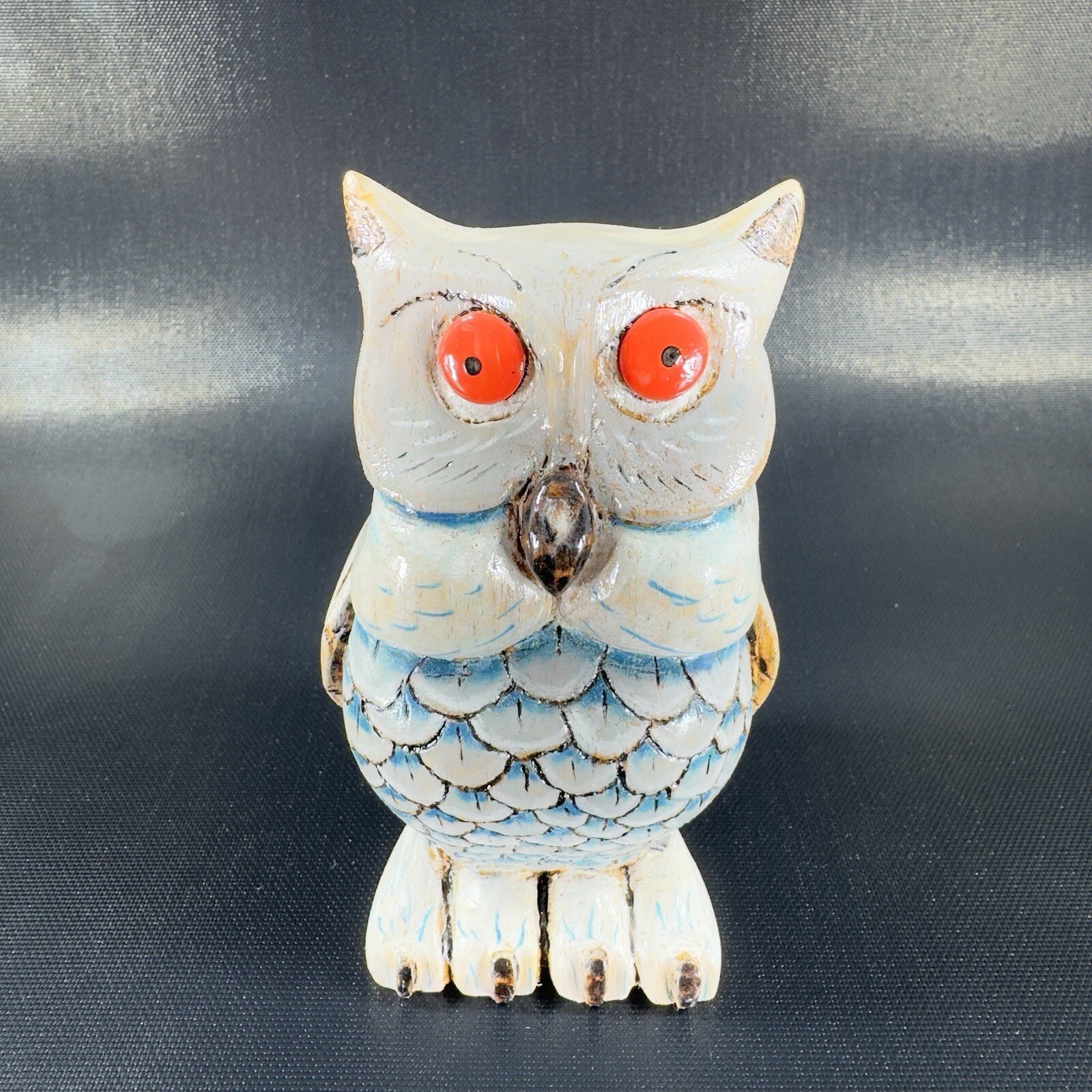 Vintage Hand Carved Own Bird Figurine Decor Hand Painted Folk Art Figure VTG