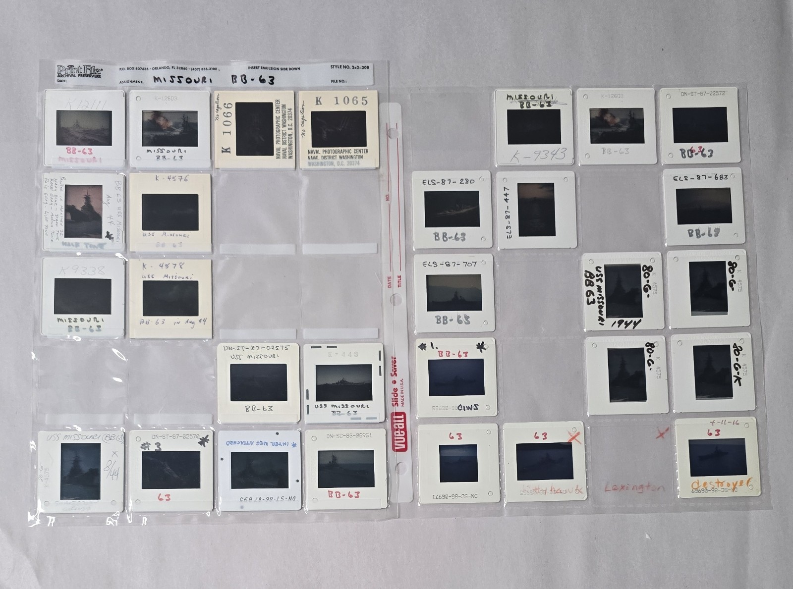 Vintage US Navy Slides USS Missouri BB63 Lot Of 29