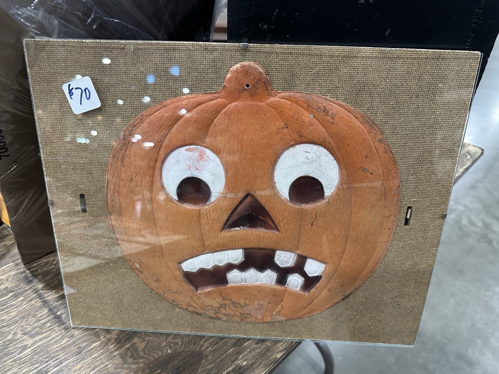 Antique Vintage Halloween German? Jack O Lantern Embossed Die Cut Decoration