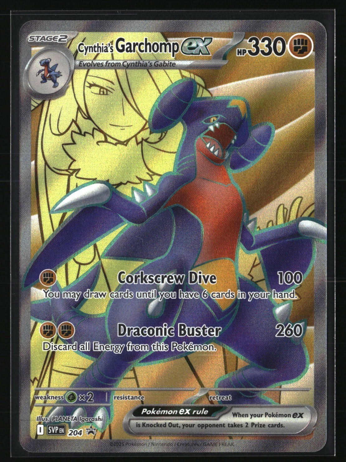Cynthia's Garchomp ex SVP 204 Scarlet & Violet Black Star Promo Pokemon TCG NM