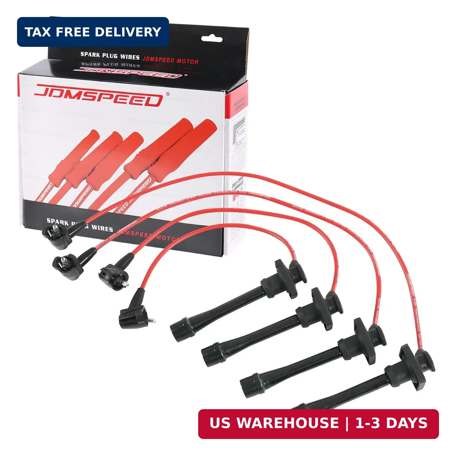 Spark Plug Wires Set 5MM Replacement for Geo Prizm 1993-1997 Set of 4 Red