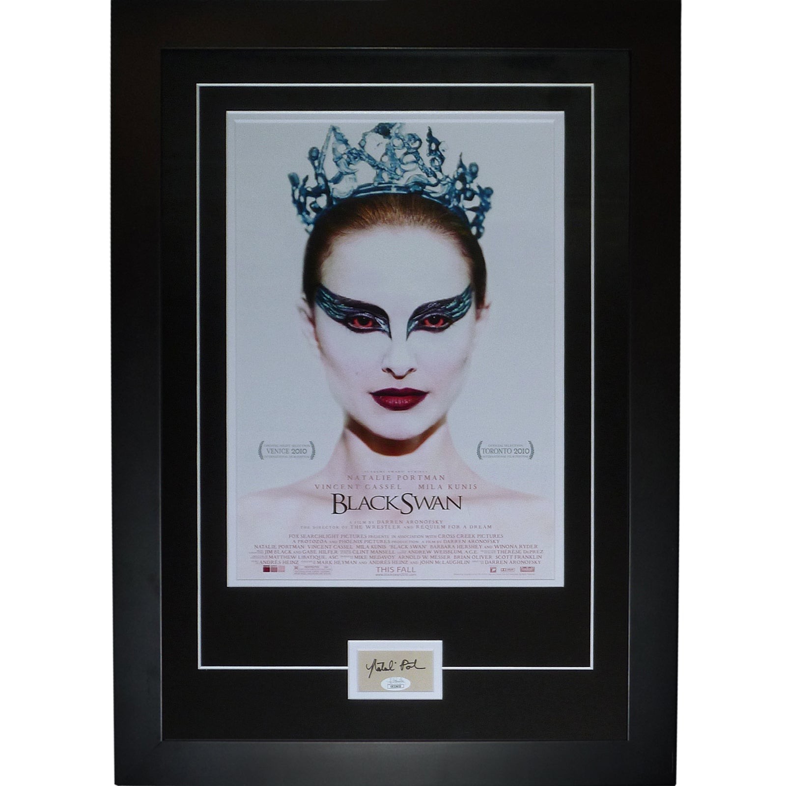 Black Swan 11x17 Movie Poster Deluxe Framed with Natalie Portman Autograph - JSA