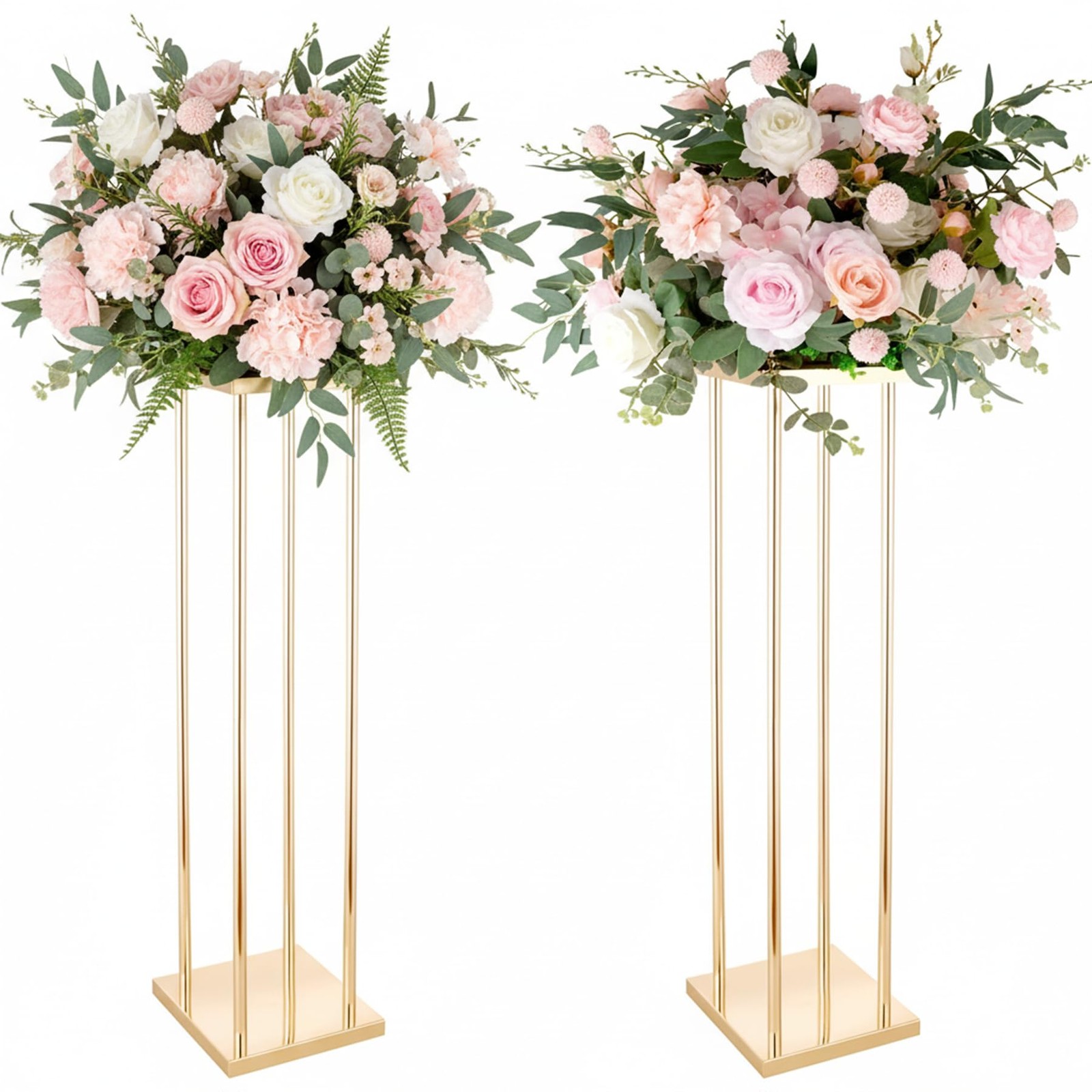 LoveCat Geometric Gold Vases Wedding Centerpieces - 31.5\