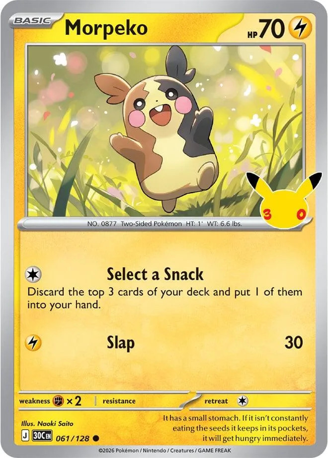 Pokémon TCG Morpeko 61 30th Celebration Common NM