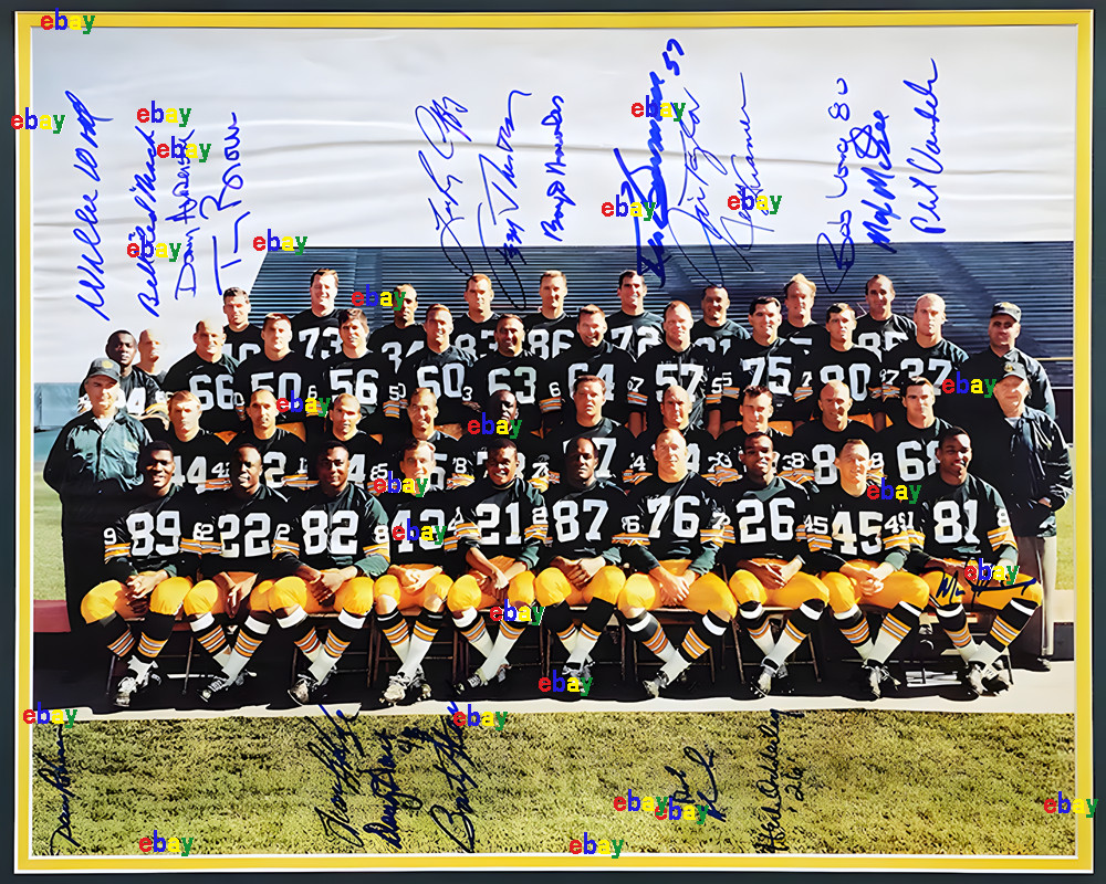 1966 GREEN BAY PACKERS TEAM SIGNED REPRINT SUPER BOWL I CHAMPIONS 8