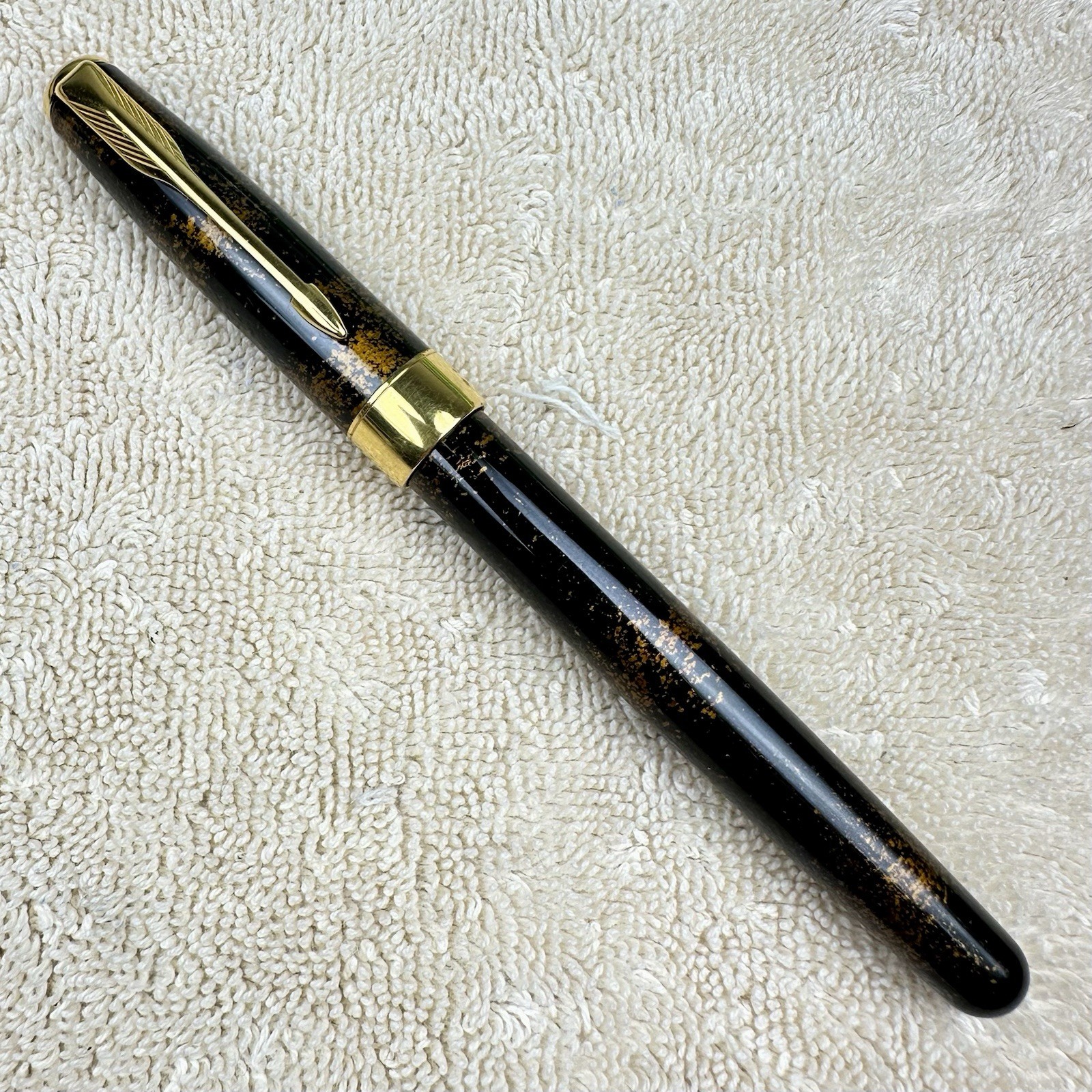 Parker Sonnet Maki-e Style Gold Dust Pattern Oblique Nib Fountain Pen 1993
