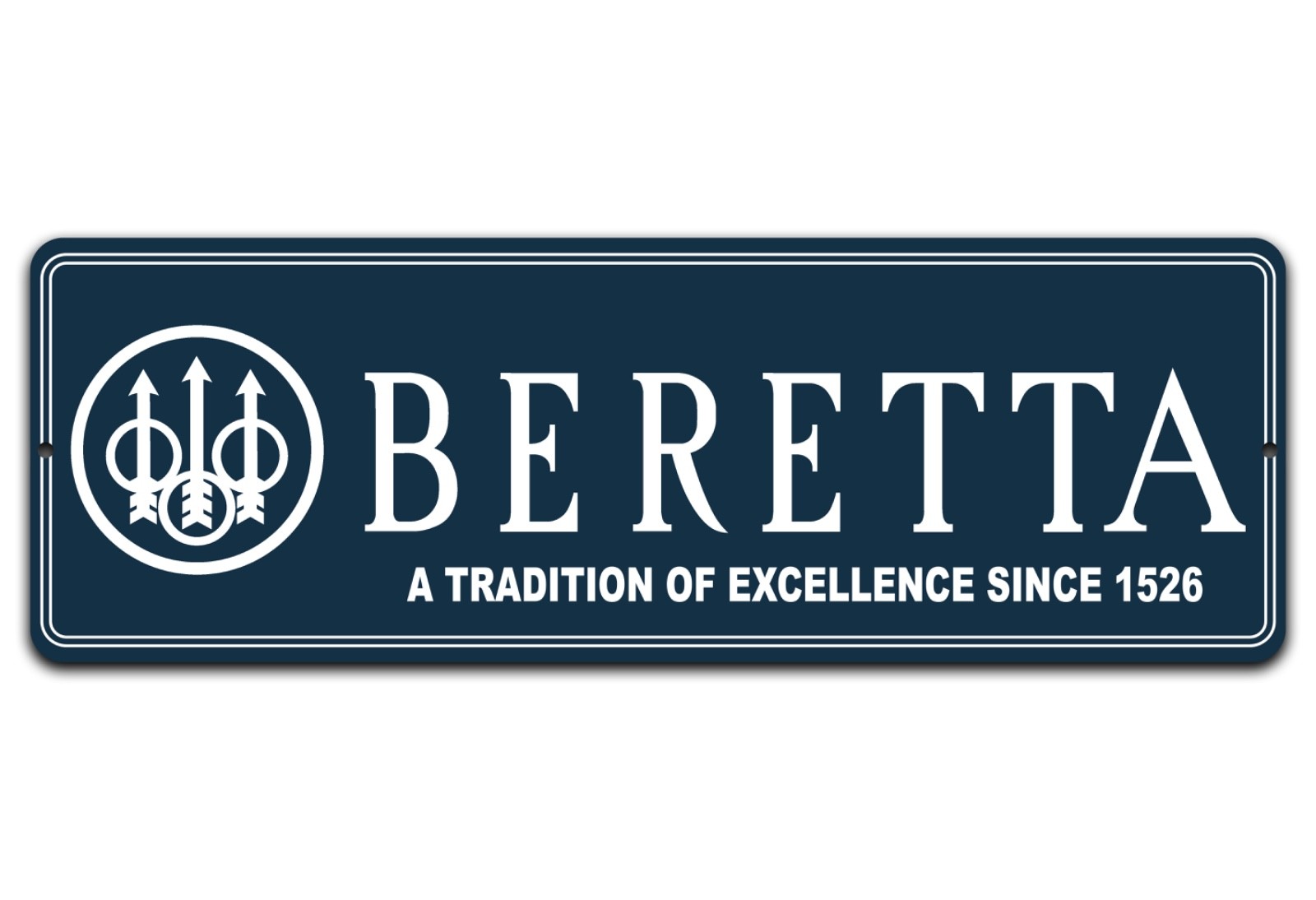 BERETTA Guns 6in x 18in Aluminum Sign - Man Cave Gun Room Firearms Wall