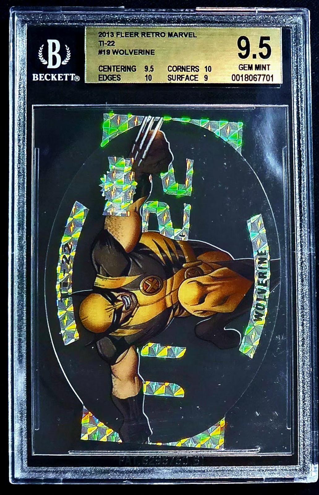2013 Fleer Marvel Retro Metal Universe TI-22 Wolverine #19 BGS 9.5 Gem 💎 