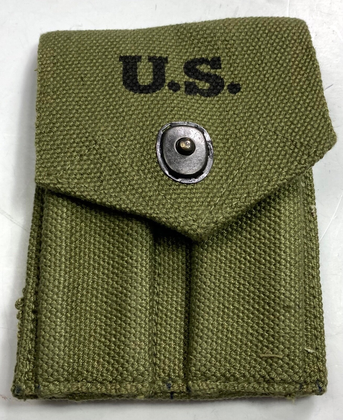 WWII US M1924 .45 PISTOL MAGAZINE AMMO BELT CARRY POUCH-OD#3