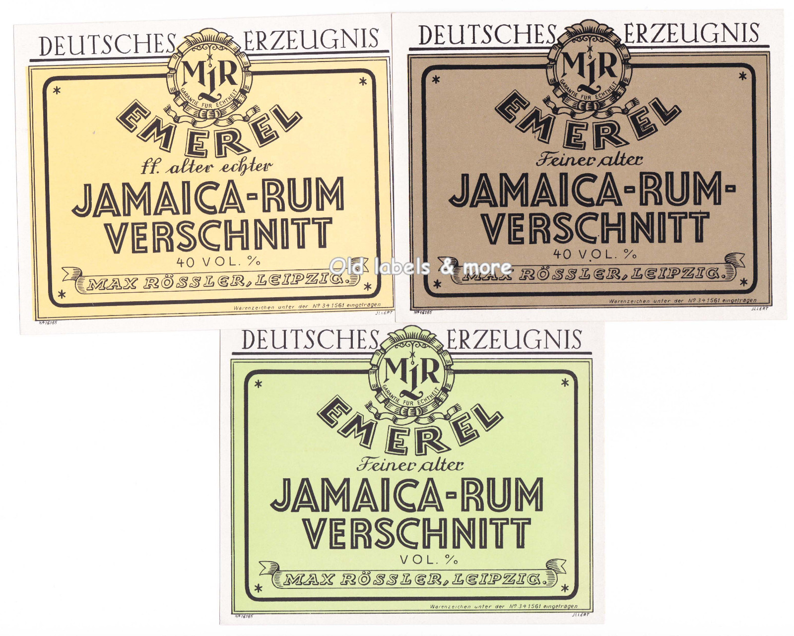 x1381 LEIPZIG Max Rössler JAMAICA RUM 3x label rum label étiquette de rhum