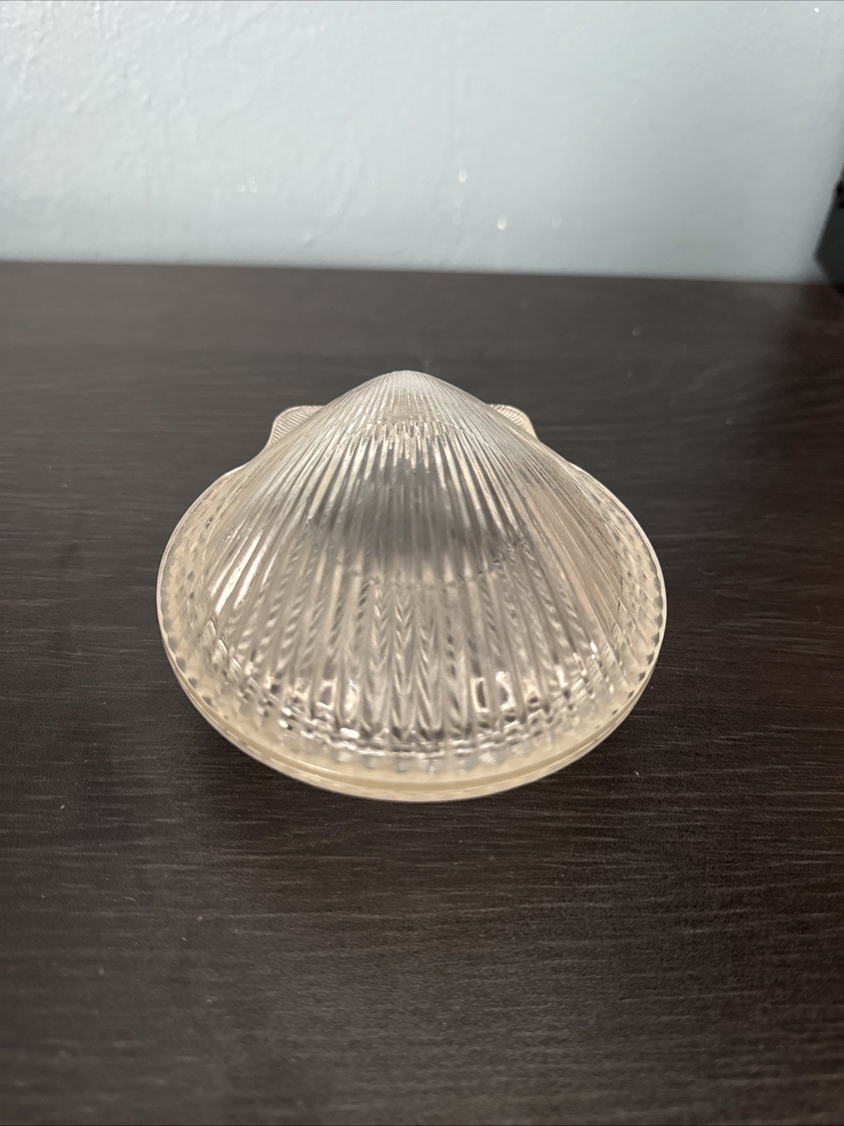 Vintage Glass Seashell Container 