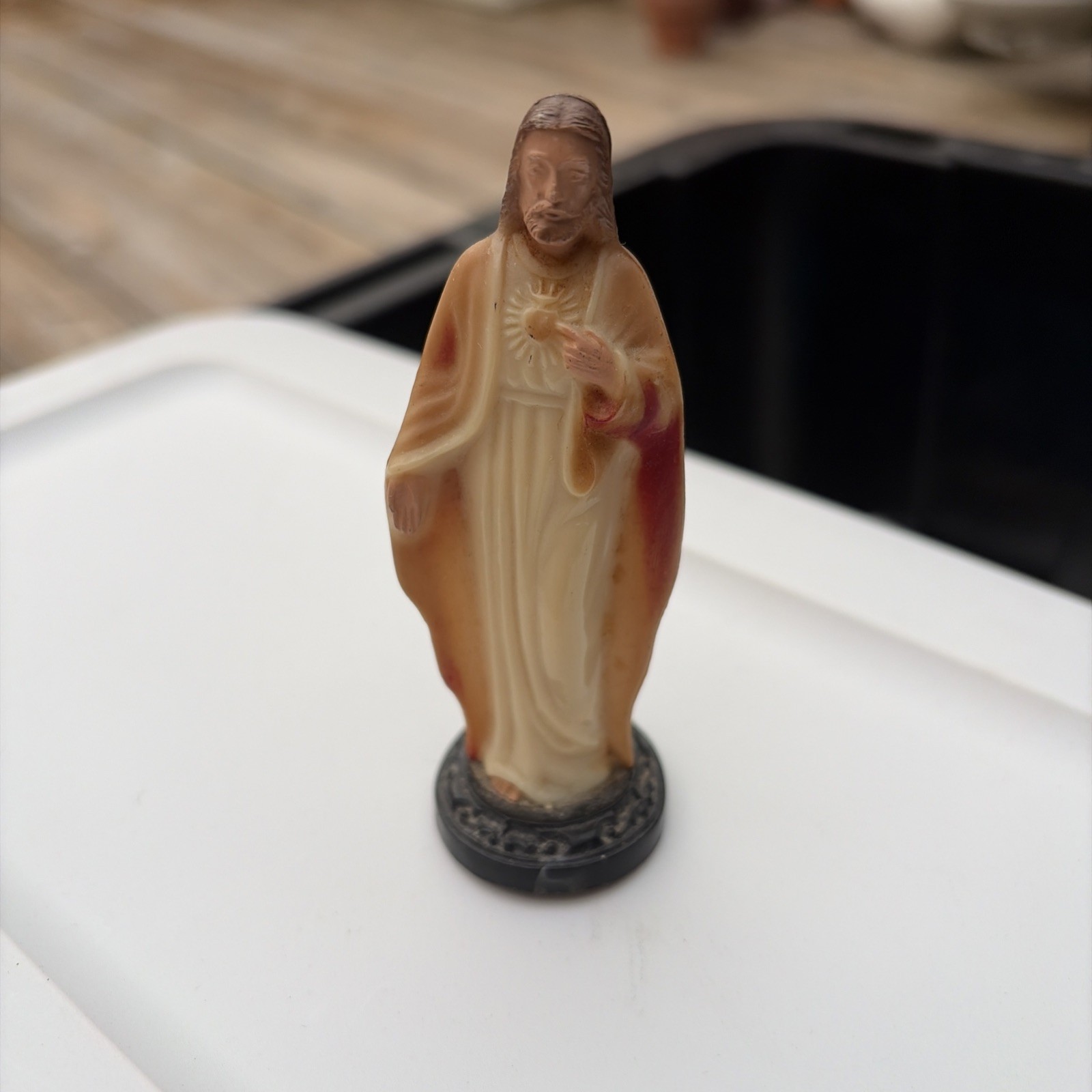 Vintage Hartland Plastics Sacred Heart of Jesus Catholic Figurine 3.5” USA