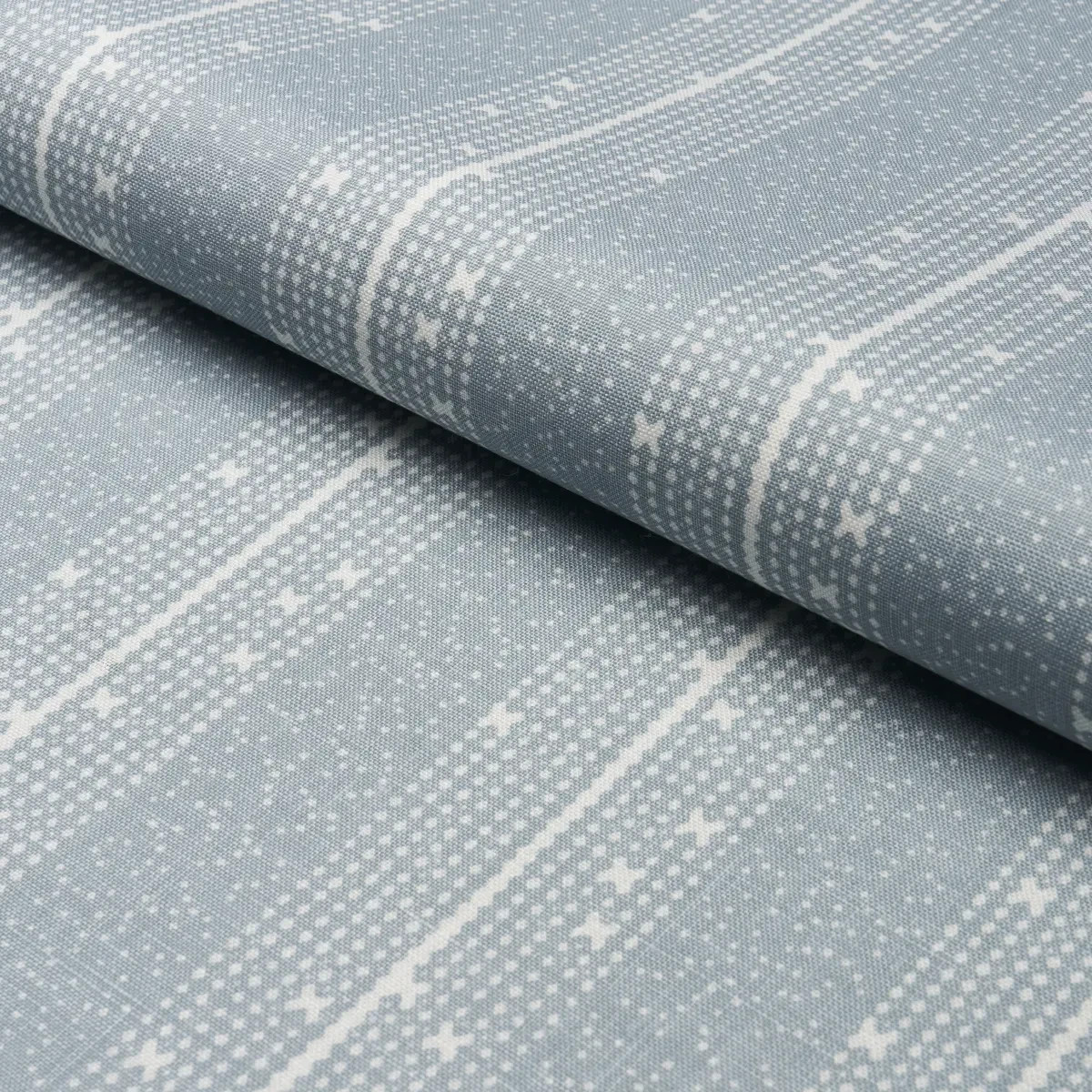 Schumacher Veere Grenney Linen Print Fabric- Stella Stripe / Blue 1.40 yd 182112