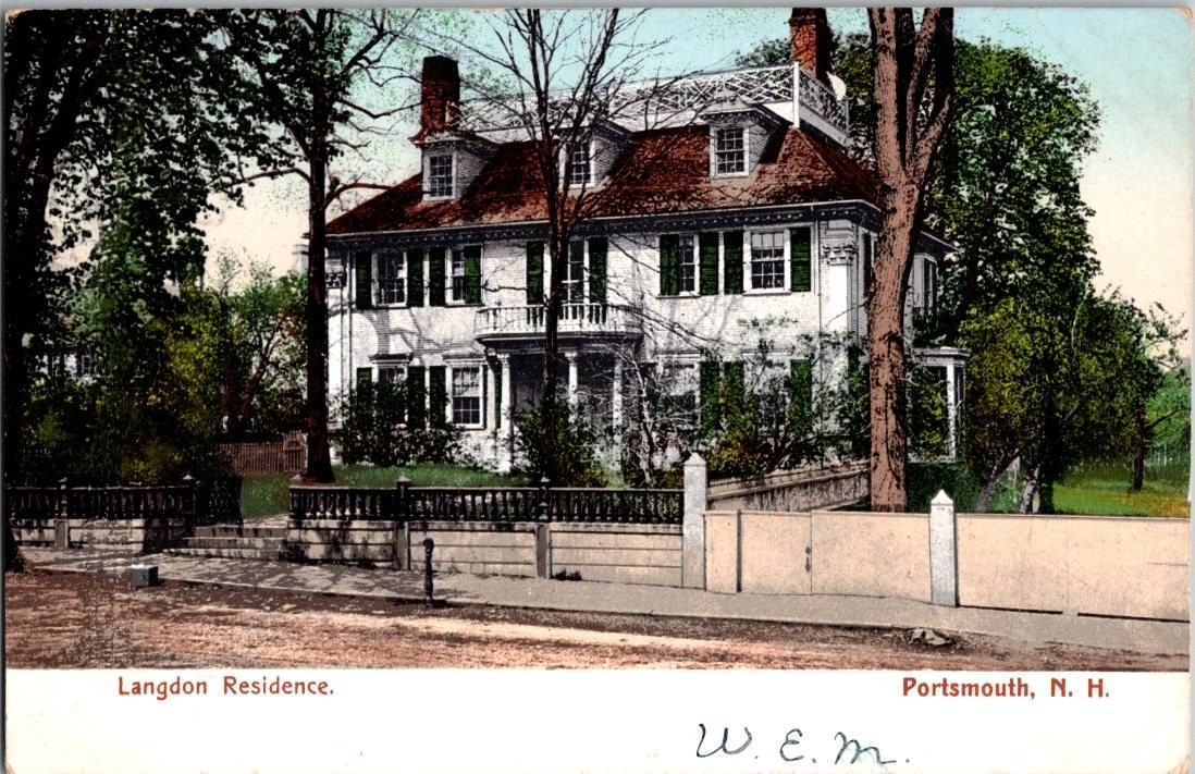 Vintage Langdon Residence Portsmouth NH Antique Postcard 1908