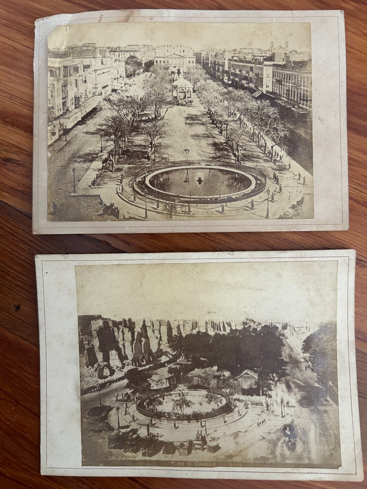 2 Cabinet Photos of Alexandria Egypt about 1882 Before & After the Bombardment