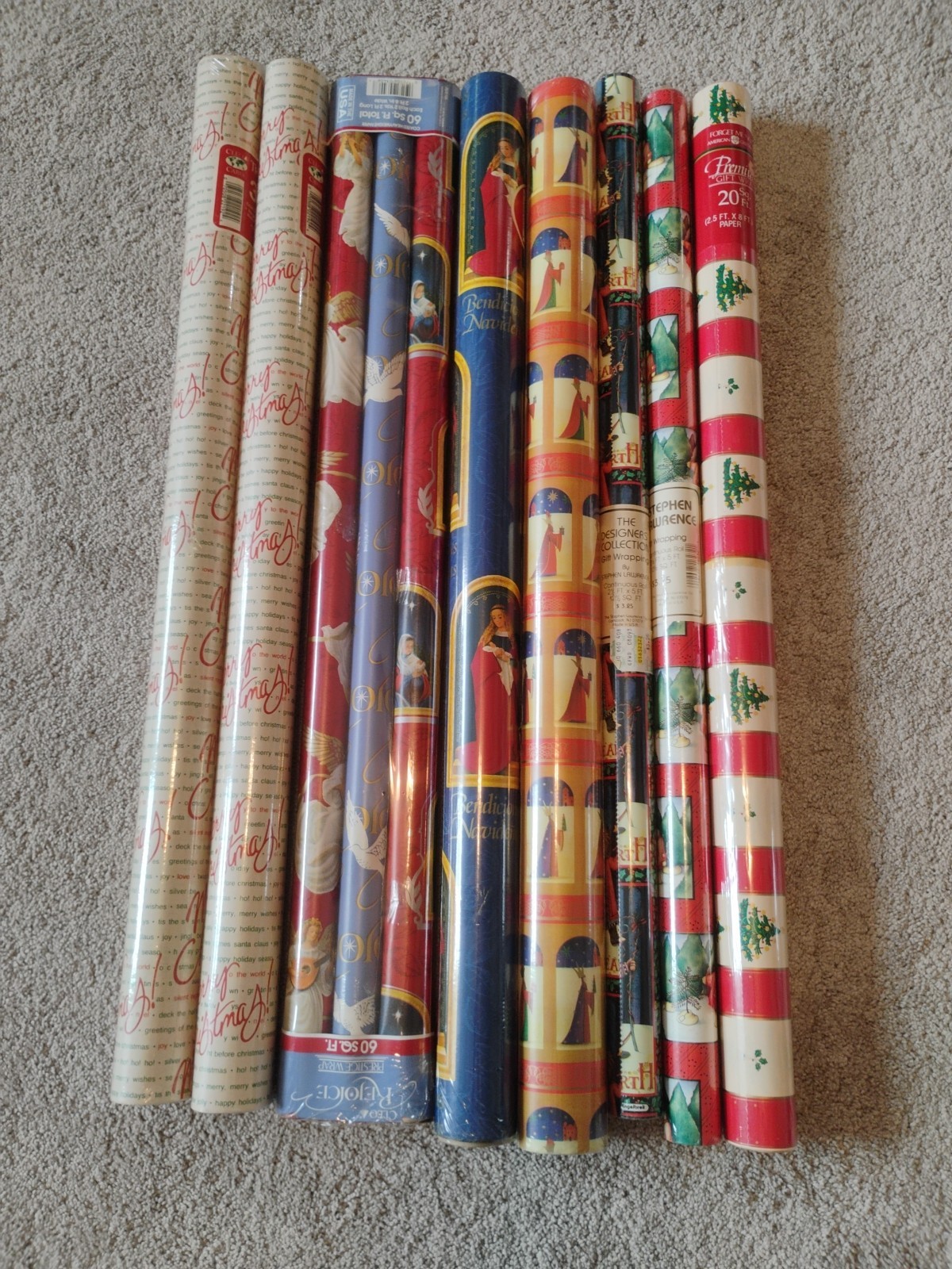 Vtg Lot Of 10 Rolls NIP KMART CLEO HOLIDAY GIFT WRAPPING PAPER NOS Christmas