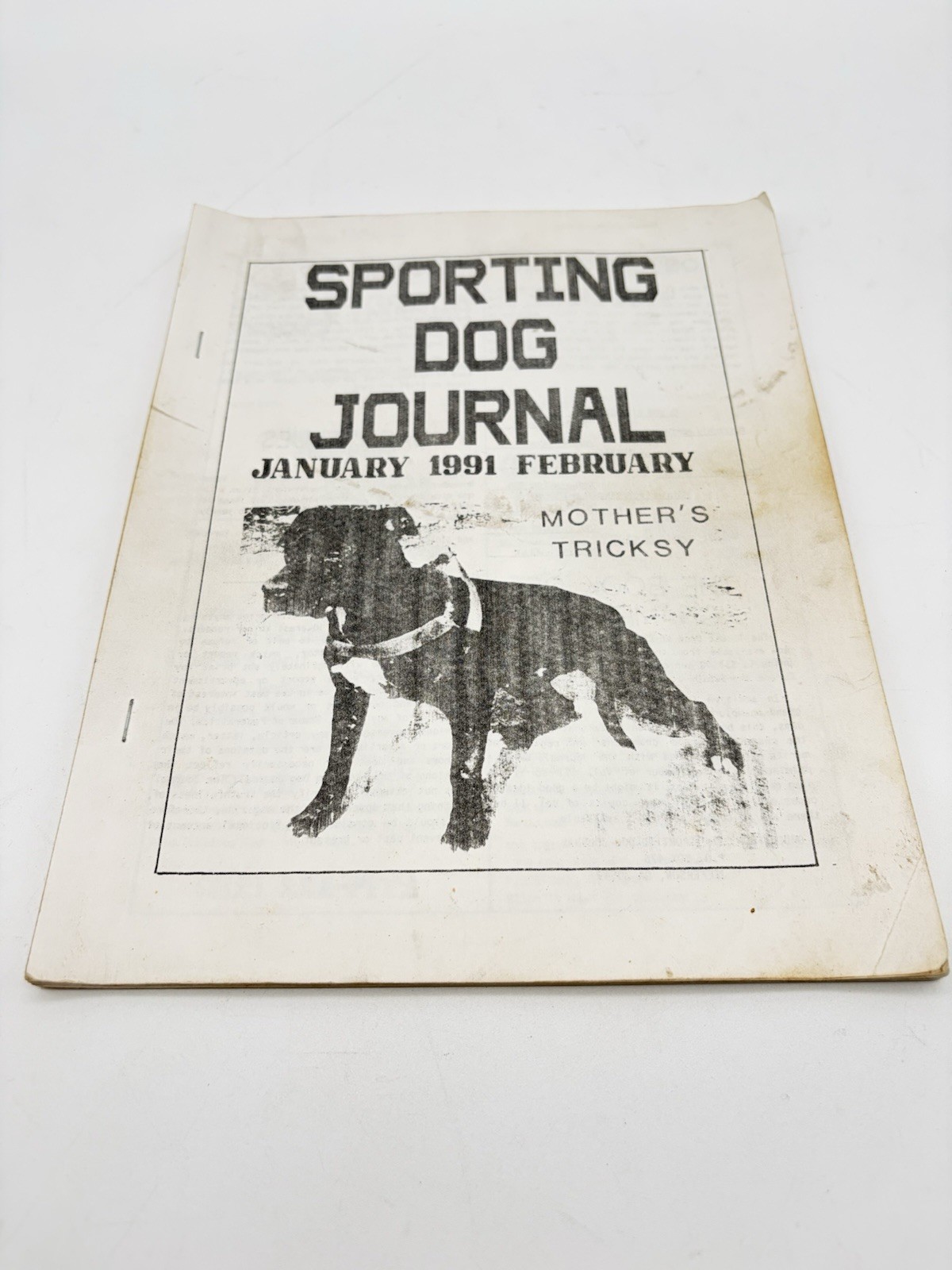 Sporting Dog Journal Jan/Feb 1991 Mother's Tricksy APBT Pit Bull Magazine Rarе