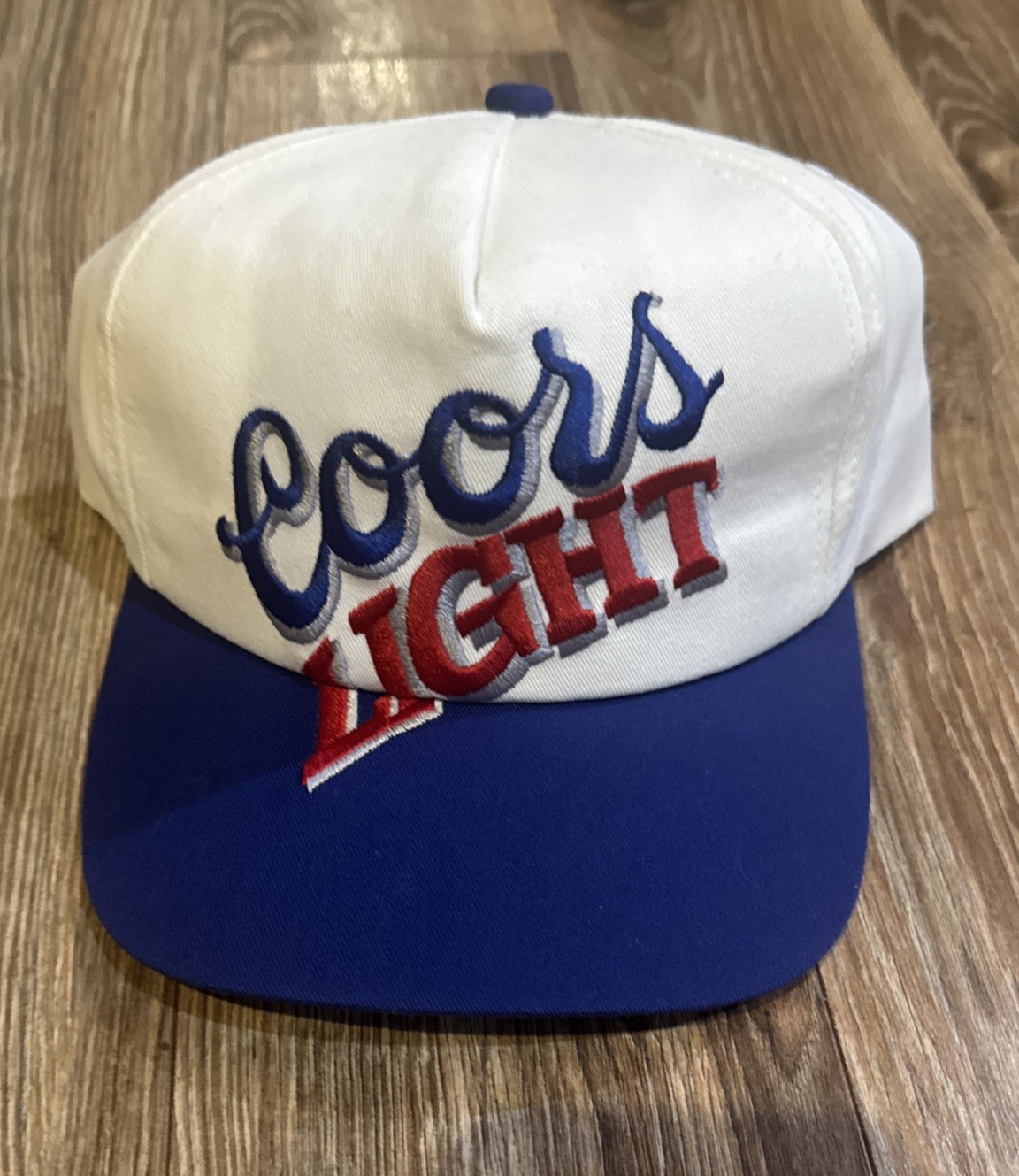 Vintage 90s Coors Light Two Tone Big Logo Hat K-Products Snapback Beer Cap USA