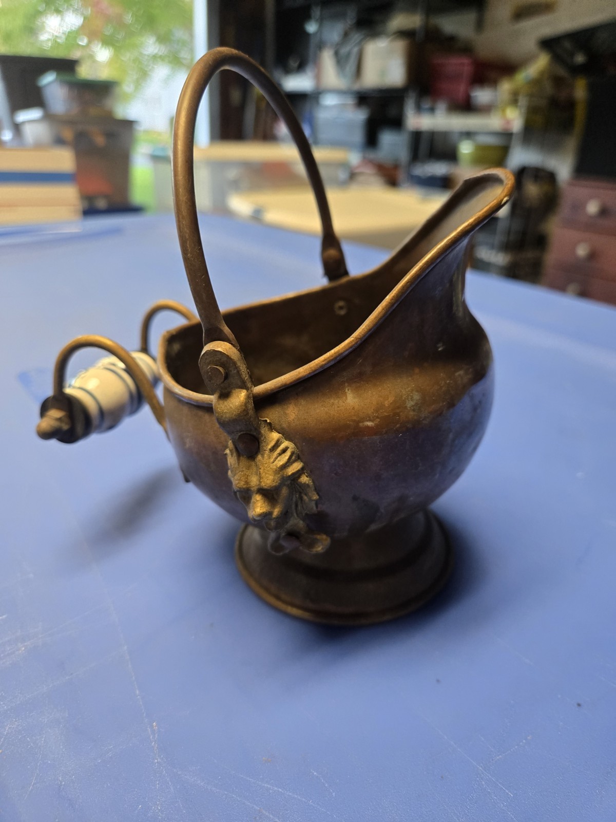 Vintage Dutch Copperware Made In Ireland Copper & Brass Scuttle Bucket
