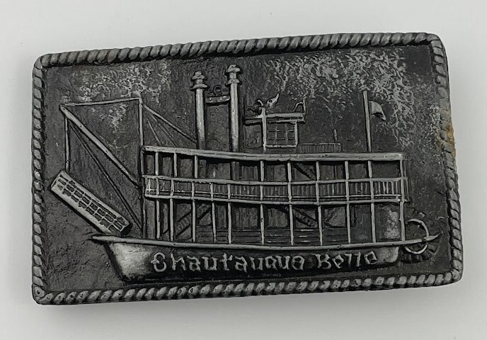 Vintage Belt Buckle Chautauqua Belle Lake Cruise Ship Mayville NY New York